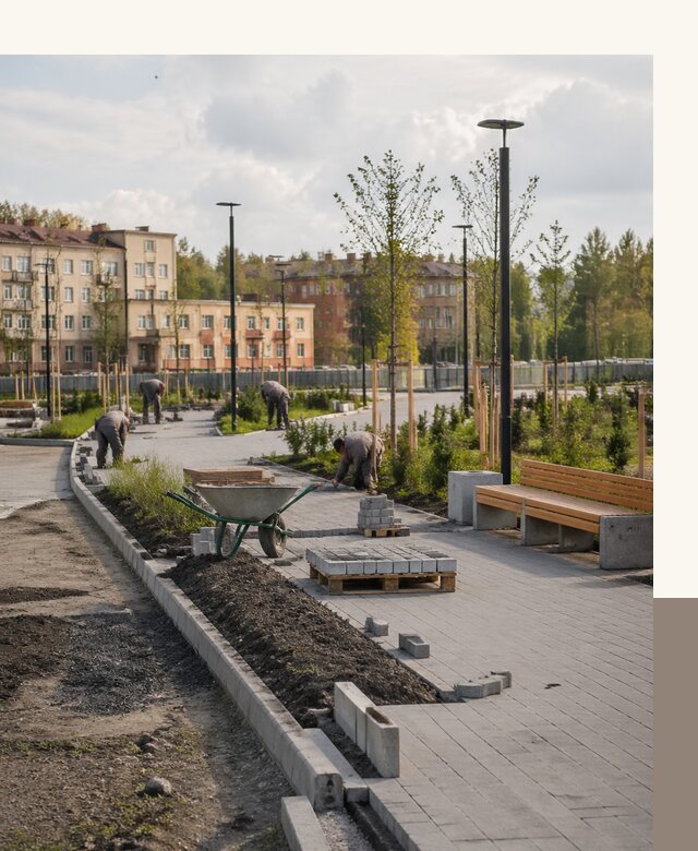 Благоустройство сквера в Белгороде с проектированием и реализацией